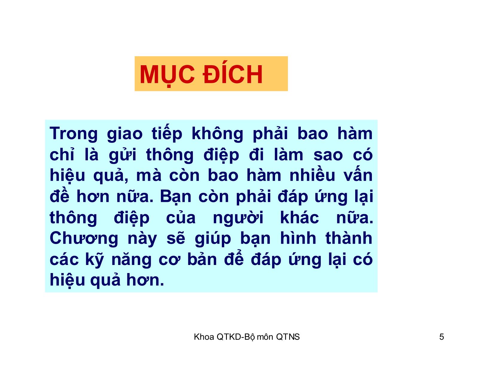 Bài giảng Kỹ năng giao tiếp trong kinh doanh - Chương 6: Phản hồi trang 5