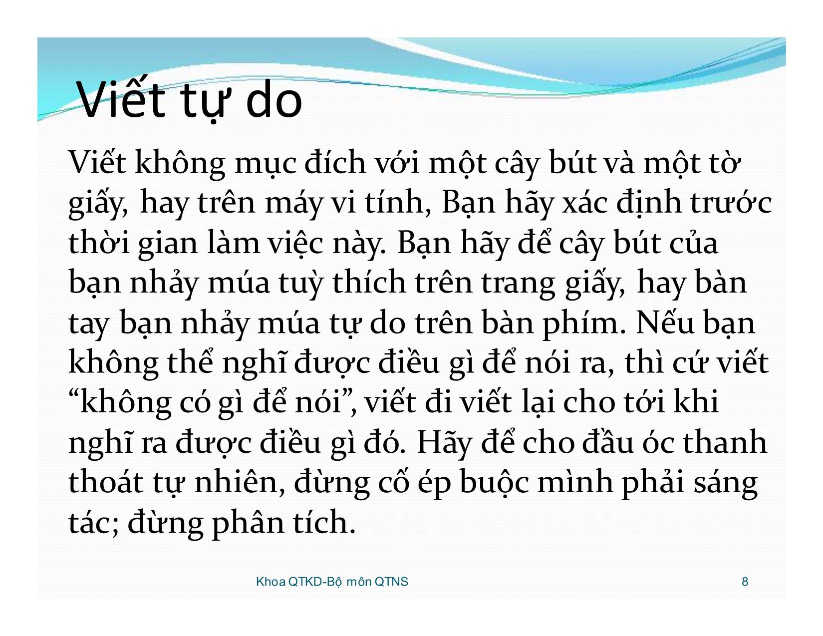 Bài giảng Kỹ năng giao tiếp trong kinh doanh - Chương 8: Kỹ năng viết trang 8