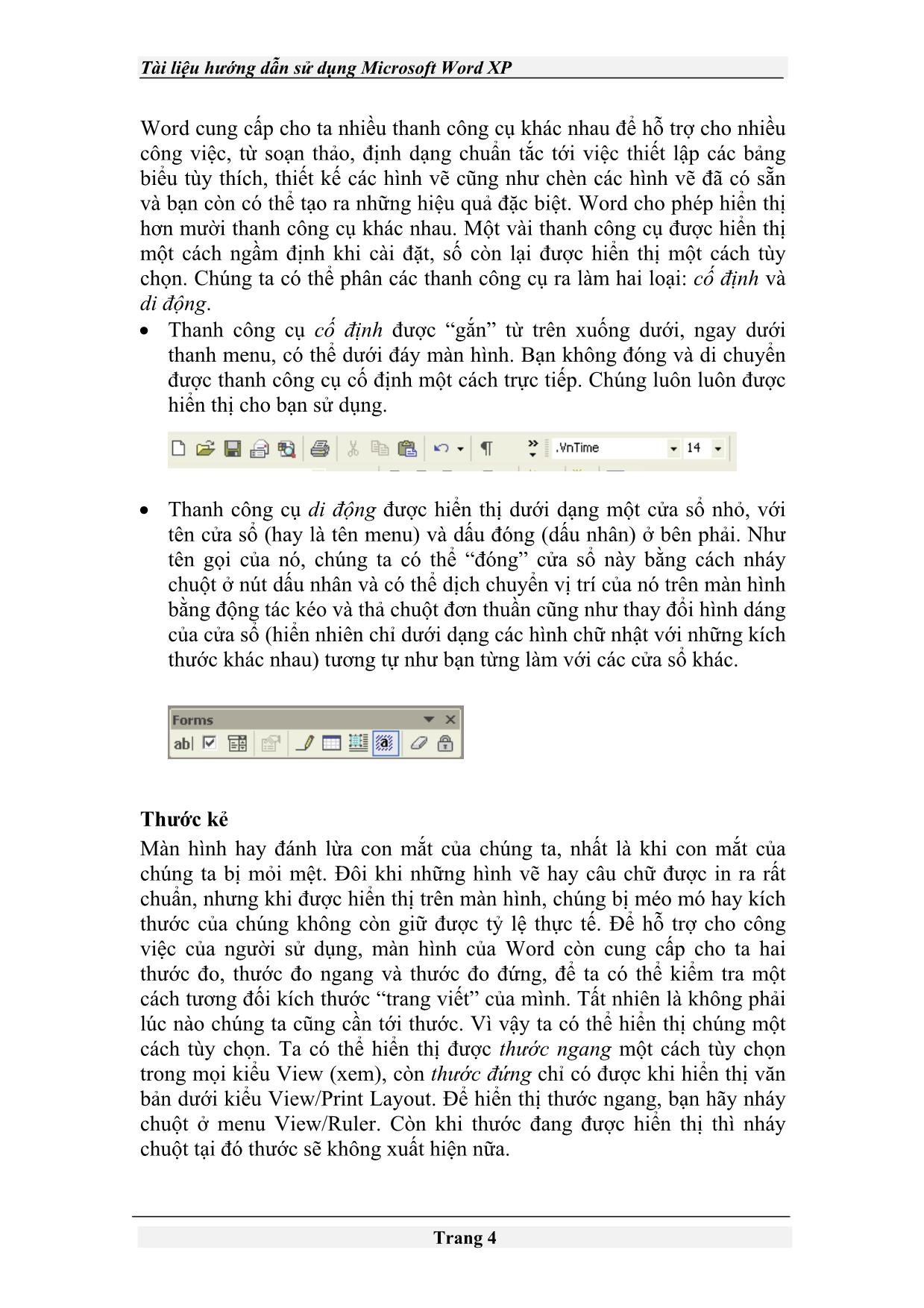 Tài liệu Hướng dẫn sử dụng Microsoft Word XP trang 4
