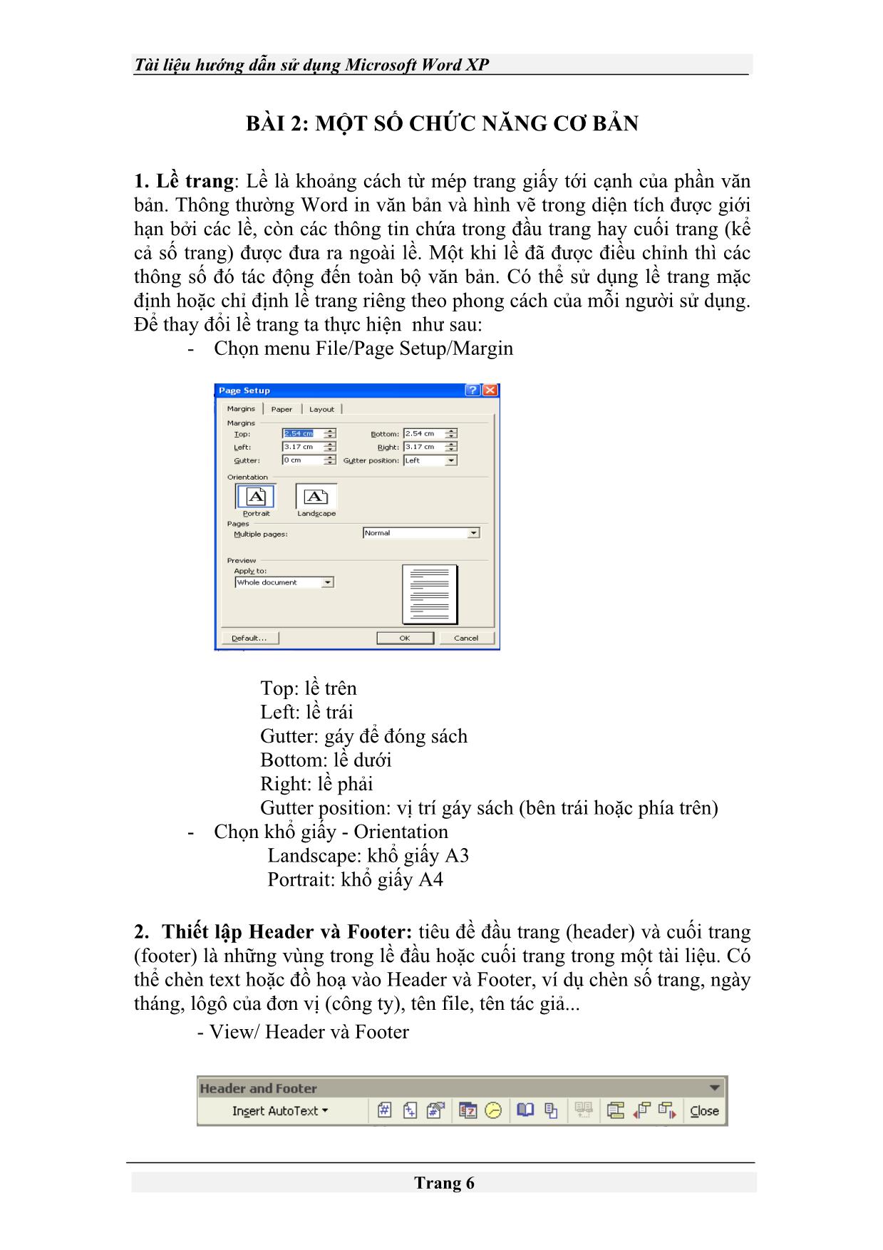 Tài liệu Hướng dẫn sử dụng Microsoft Word XP trang 6