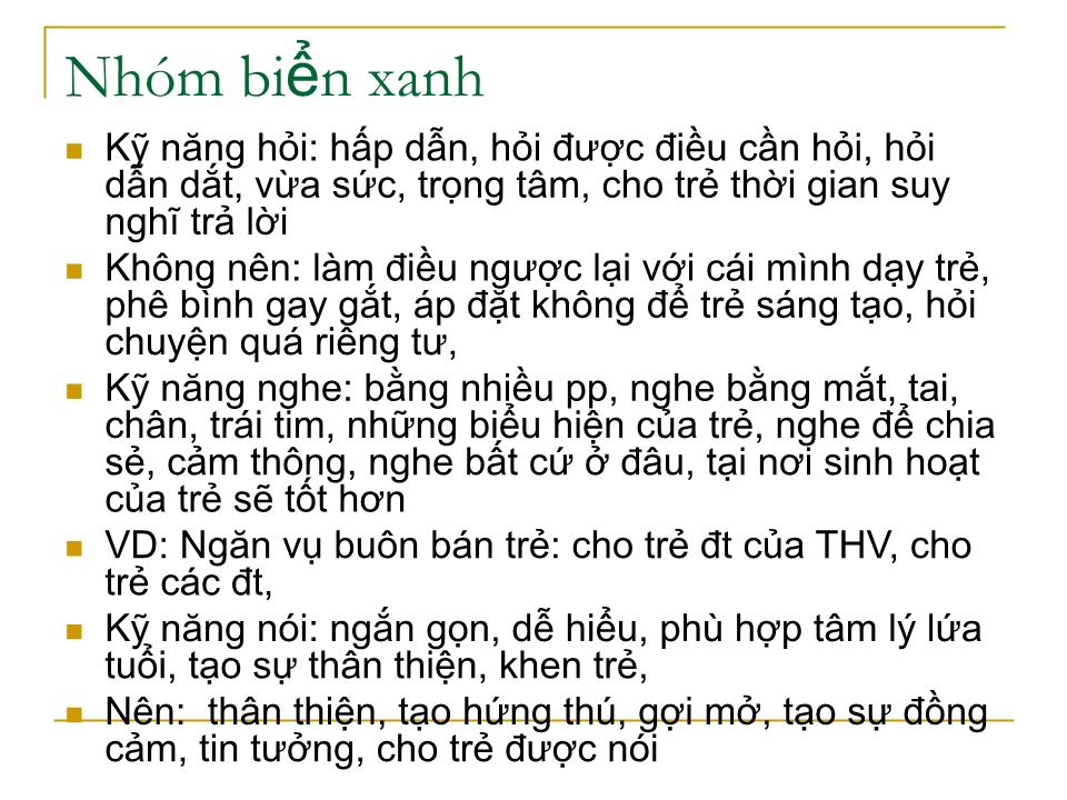 Bài giảng Kỹ năng giao tiếp với trẻ trang 6