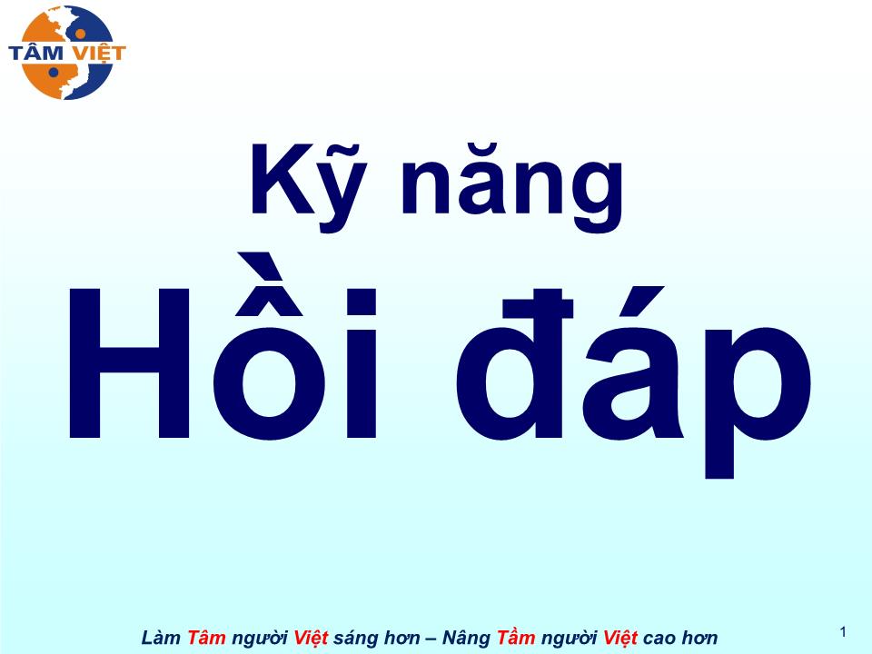 Bài giảng Kỹ năng hồi đáp trang 1