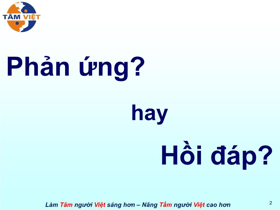 Bài giảng Kỹ năng hồi đáp trang 2