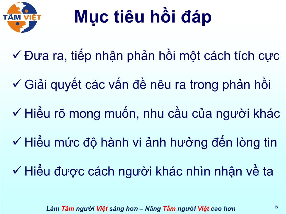 Bài giảng Kỹ năng hồi đáp trang 5