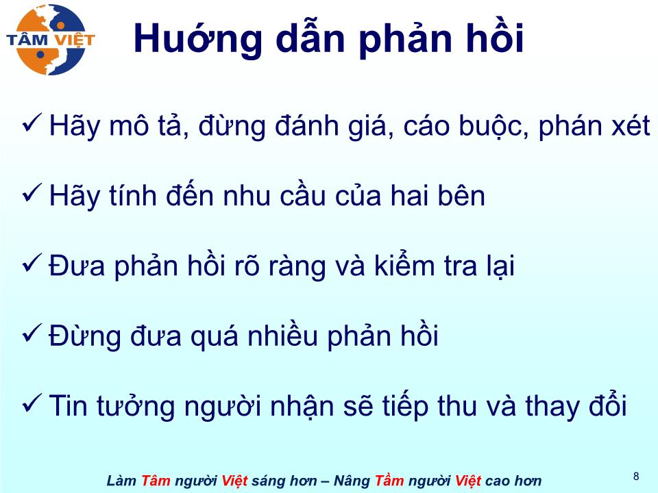 Bài giảng Kỹ năng hồi đáp trang 8