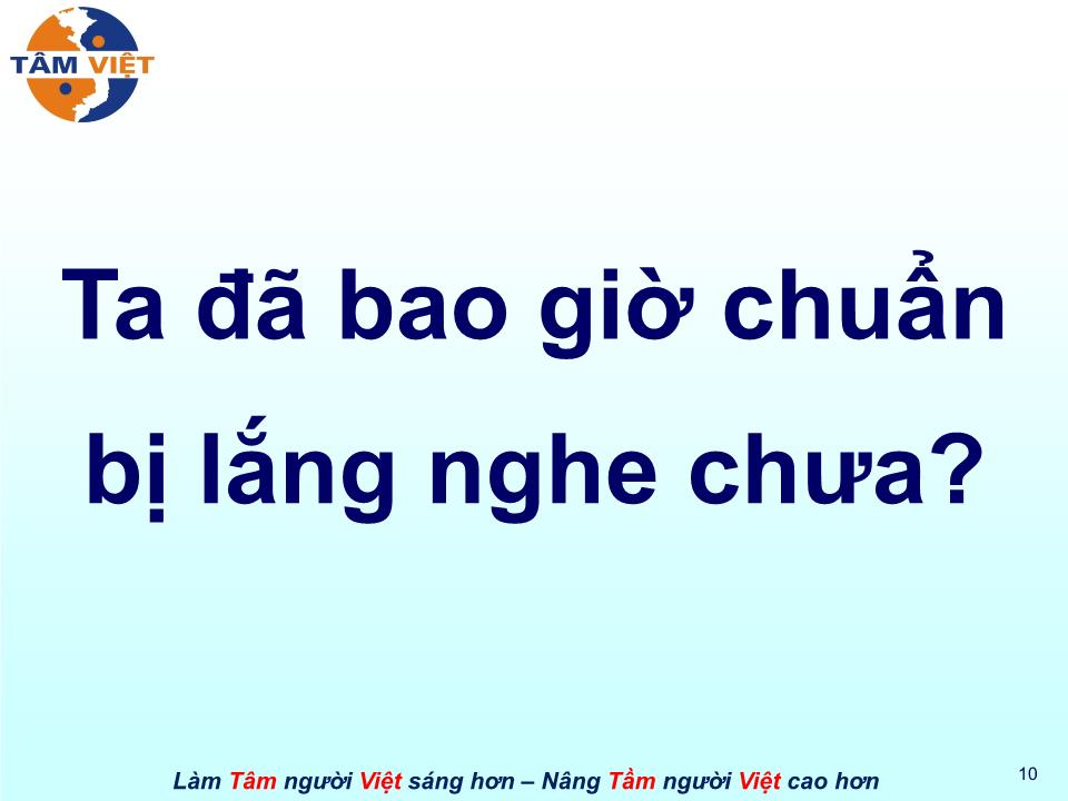 Bài giảng Kỹ năng lắng nghe trang 10