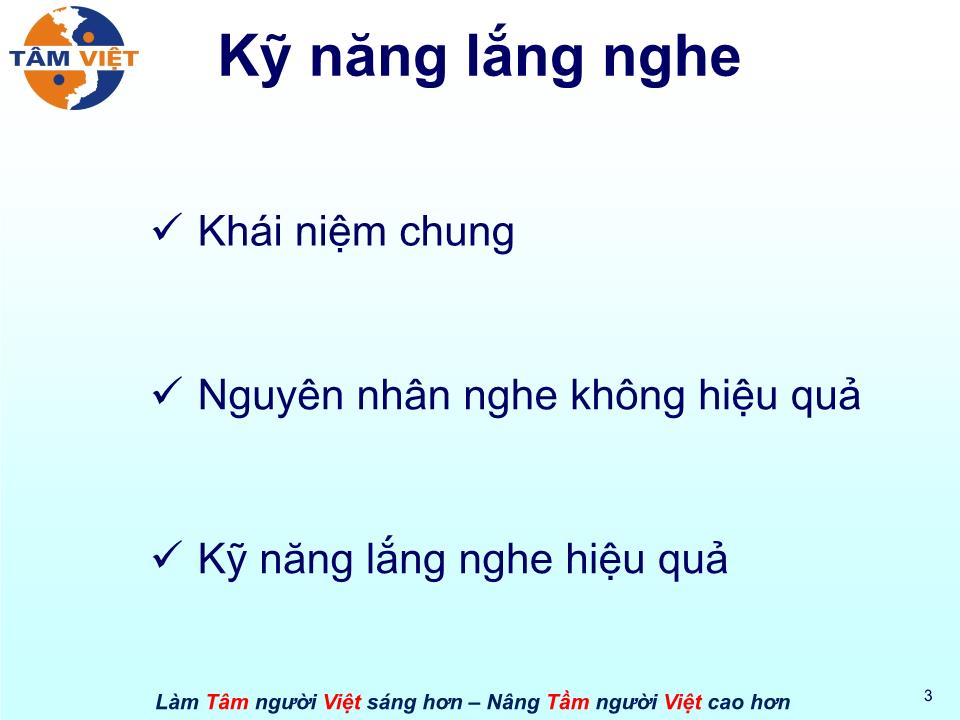 Bài giảng Kỹ năng lắng nghe trang 3