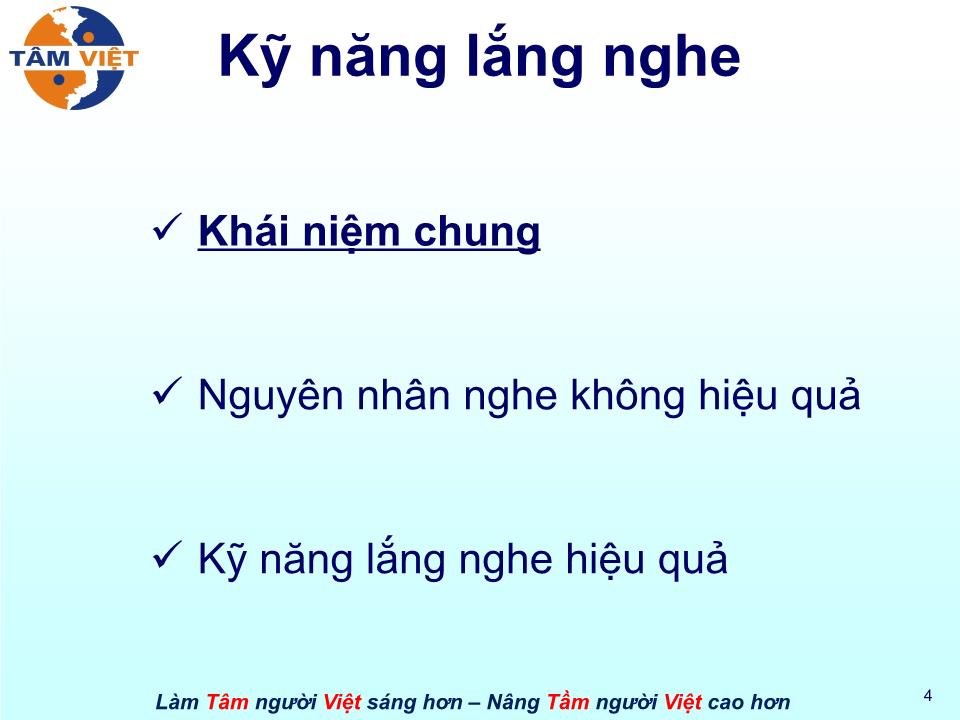 Bài giảng Kỹ năng lắng nghe trang 4