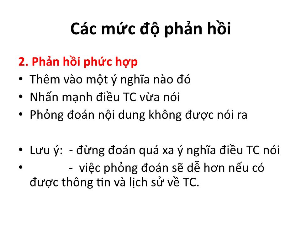 Bài giảng Kỹ năng phản hồi trang 10