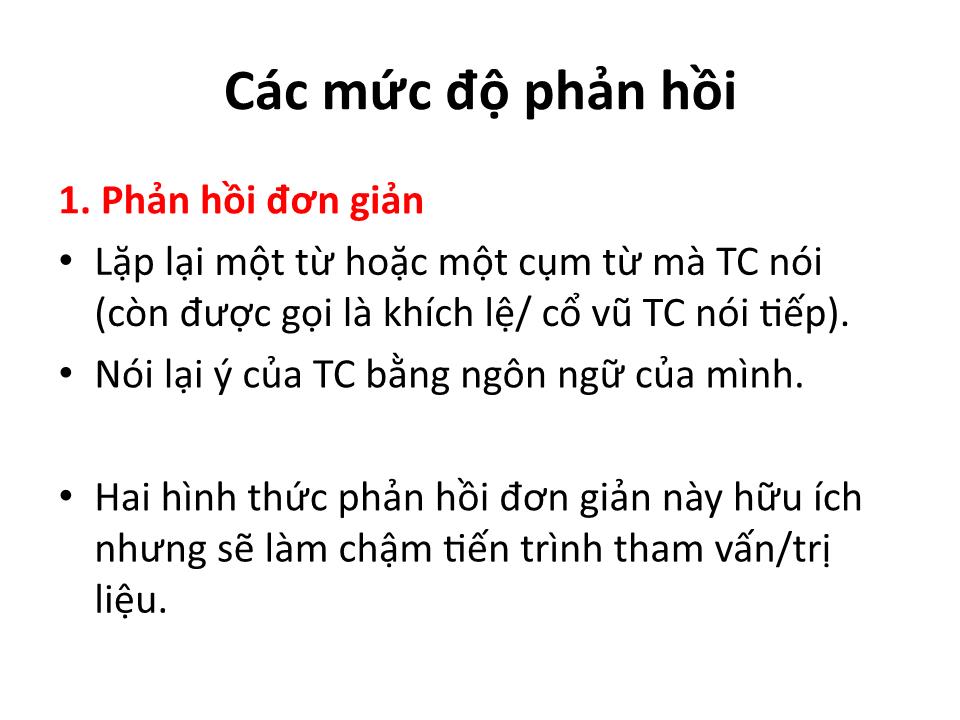 Bài giảng Kỹ năng phản hồi trang 9