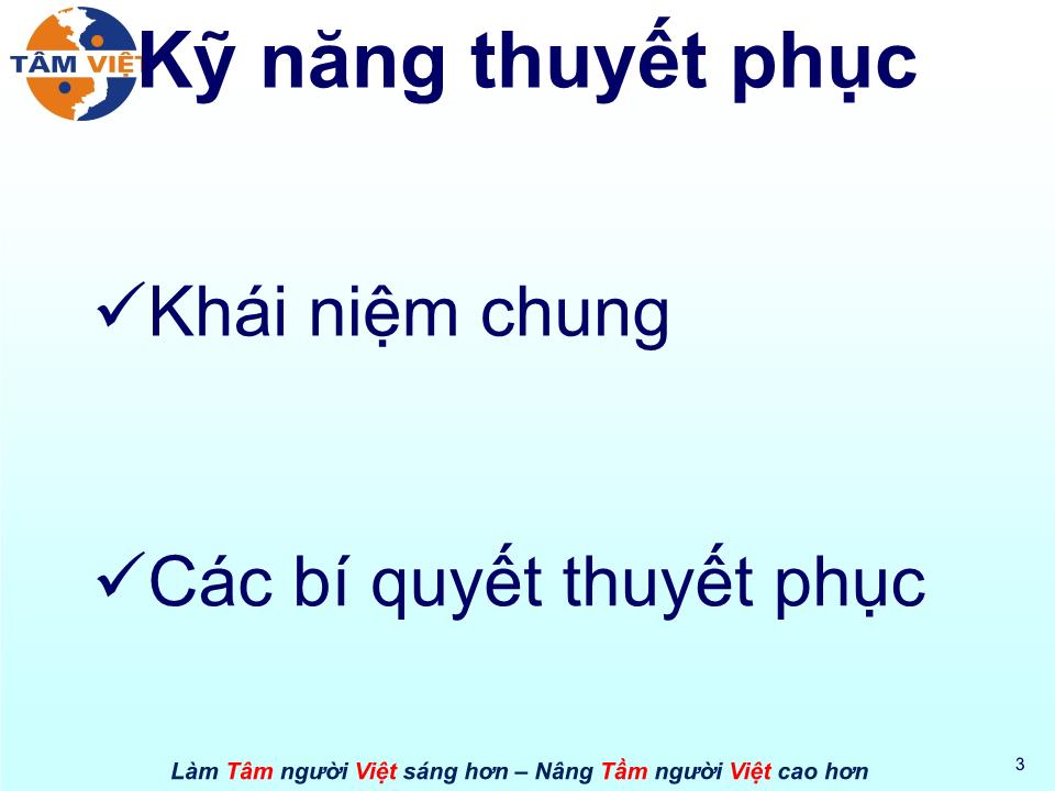 Bài giảng Kỹ năng thuyết phục trang 3