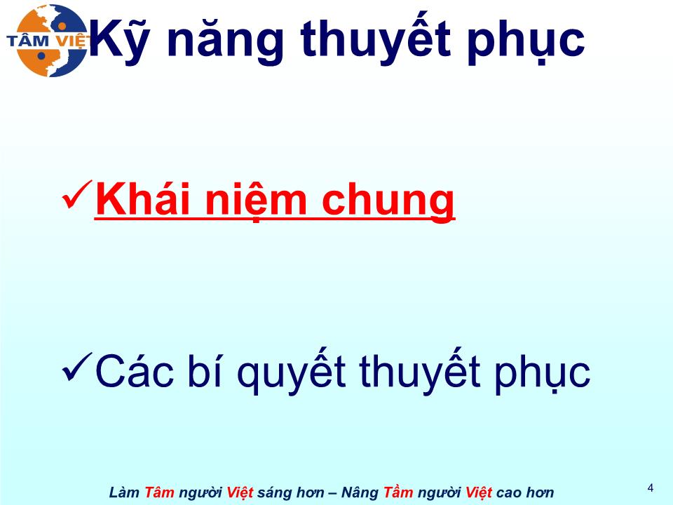 Bài giảng Kỹ năng thuyết phục trang 4