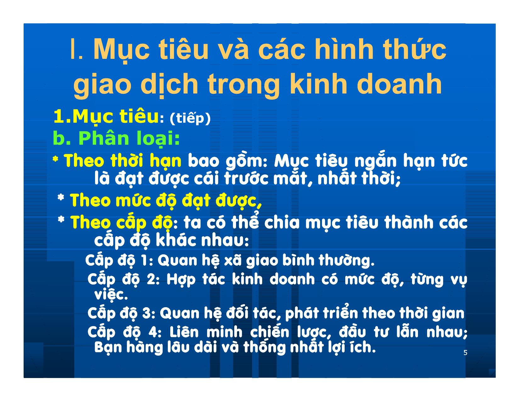 Bài giảng Giao dịch và đàm phán trong kinh doanh - Chương 3: Những nguyên lý cơ bản của giao dịch kinh doanh trang 5