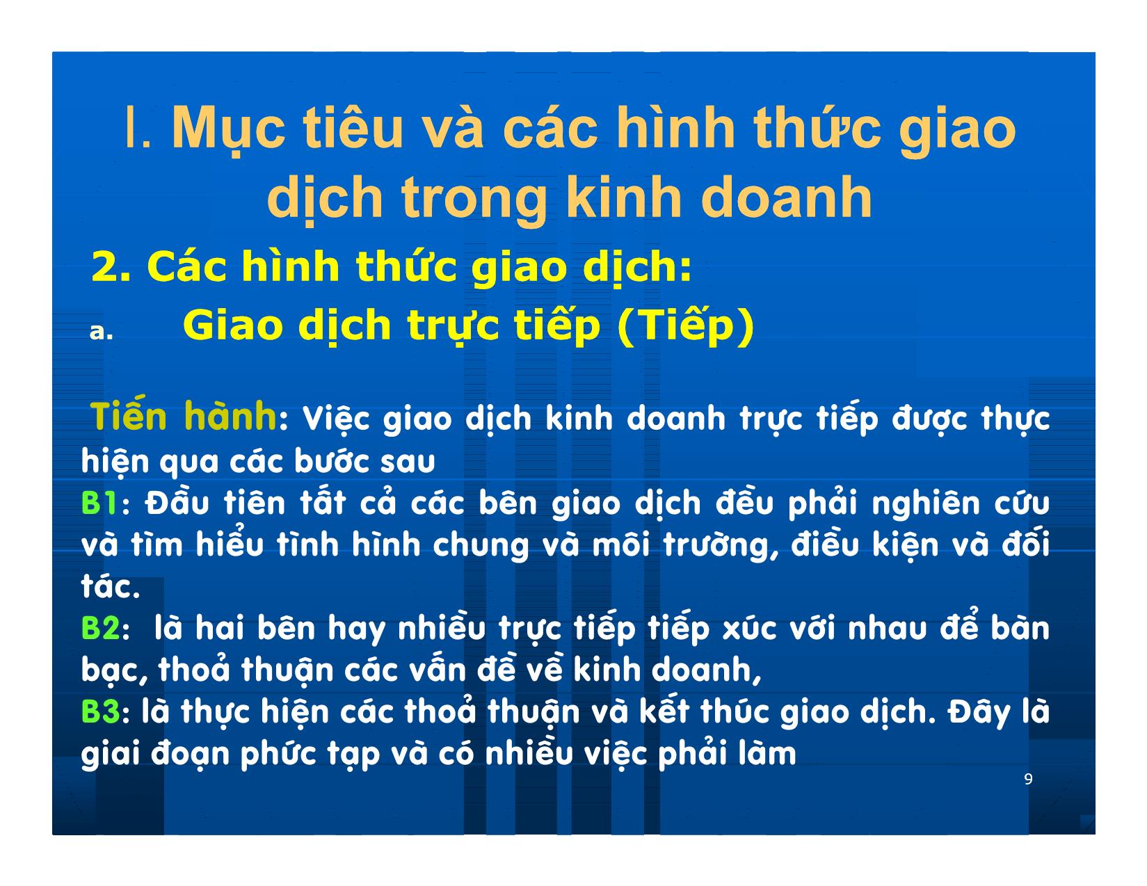 Bài giảng Giao dịch và đàm phán trong kinh doanh - Chương 3: Những nguyên lý cơ bản của giao dịch kinh doanh trang 9