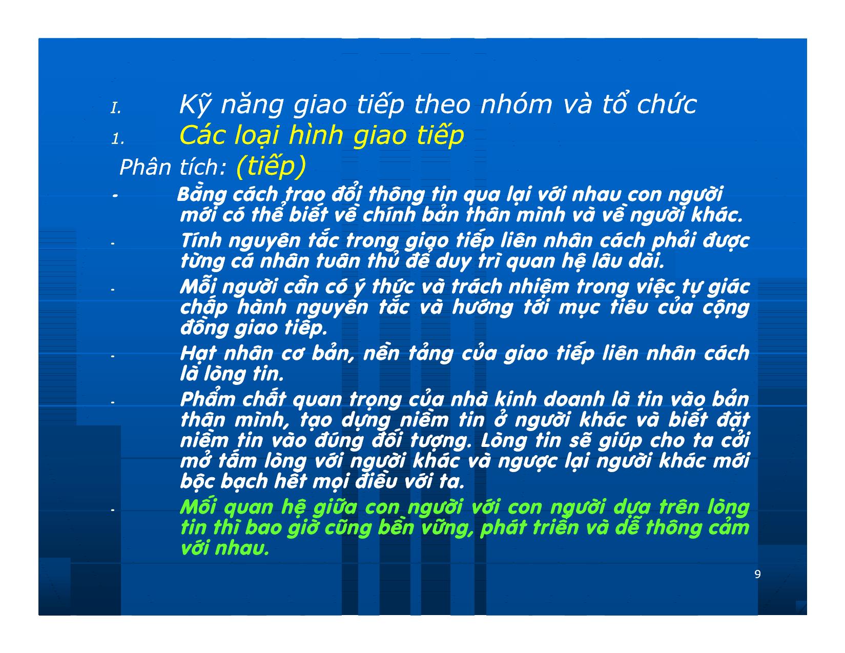 Bài giảng Giao dịch và đàm phán trong kinh doanh - Chương 4: Kỹ năng giao tiếp đa phương và lễ nghi trong giao dịch trang 9