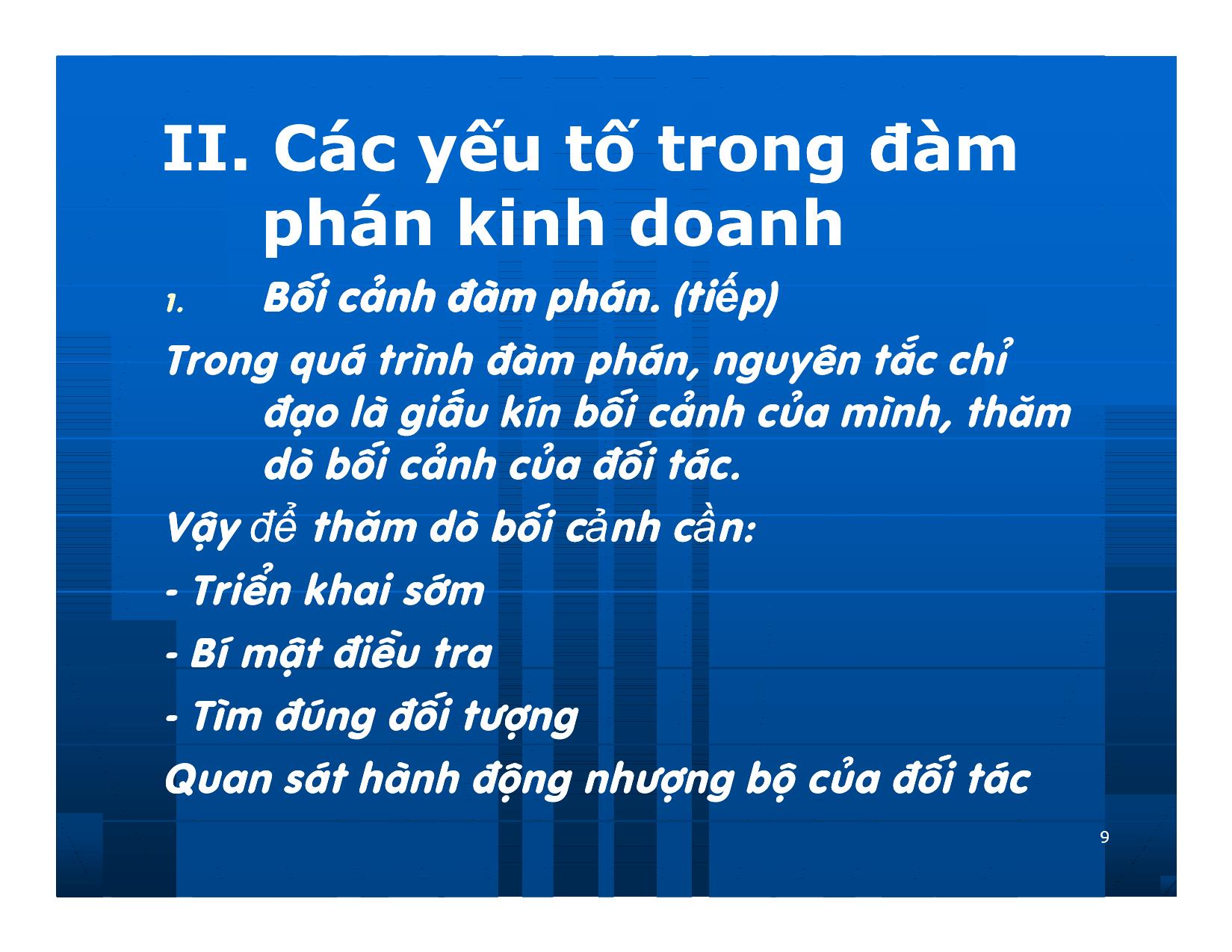 Bài giảng Giao dịch và đàm phán trong kinh doanh - Chương 7: Những nguyên lý cơ bản về đàm phán kinh doanh trang 9