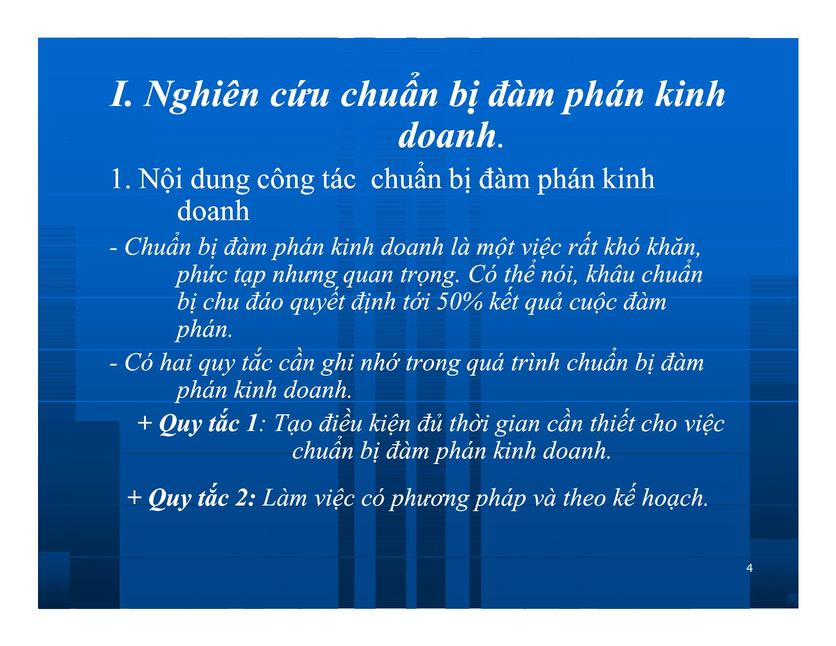 Bài giảng Giao dịch và đàm phán trong kinh doanh - Chương 9: Hoạt động chuẩn bị đàm phán kinh doanh trang 4