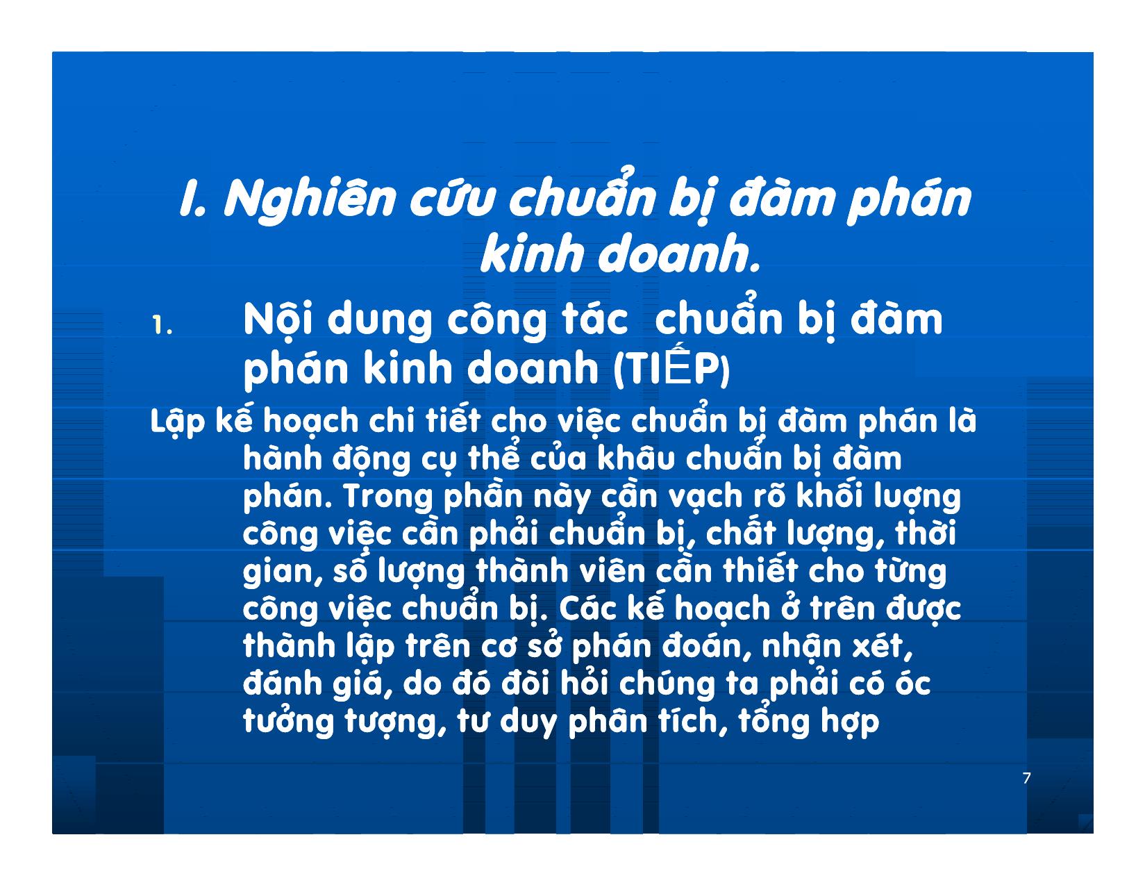 Bài giảng Giao dịch và đàm phán trong kinh doanh - Chương 9: Hoạt động chuẩn bị đàm phán kinh doanh trang 7