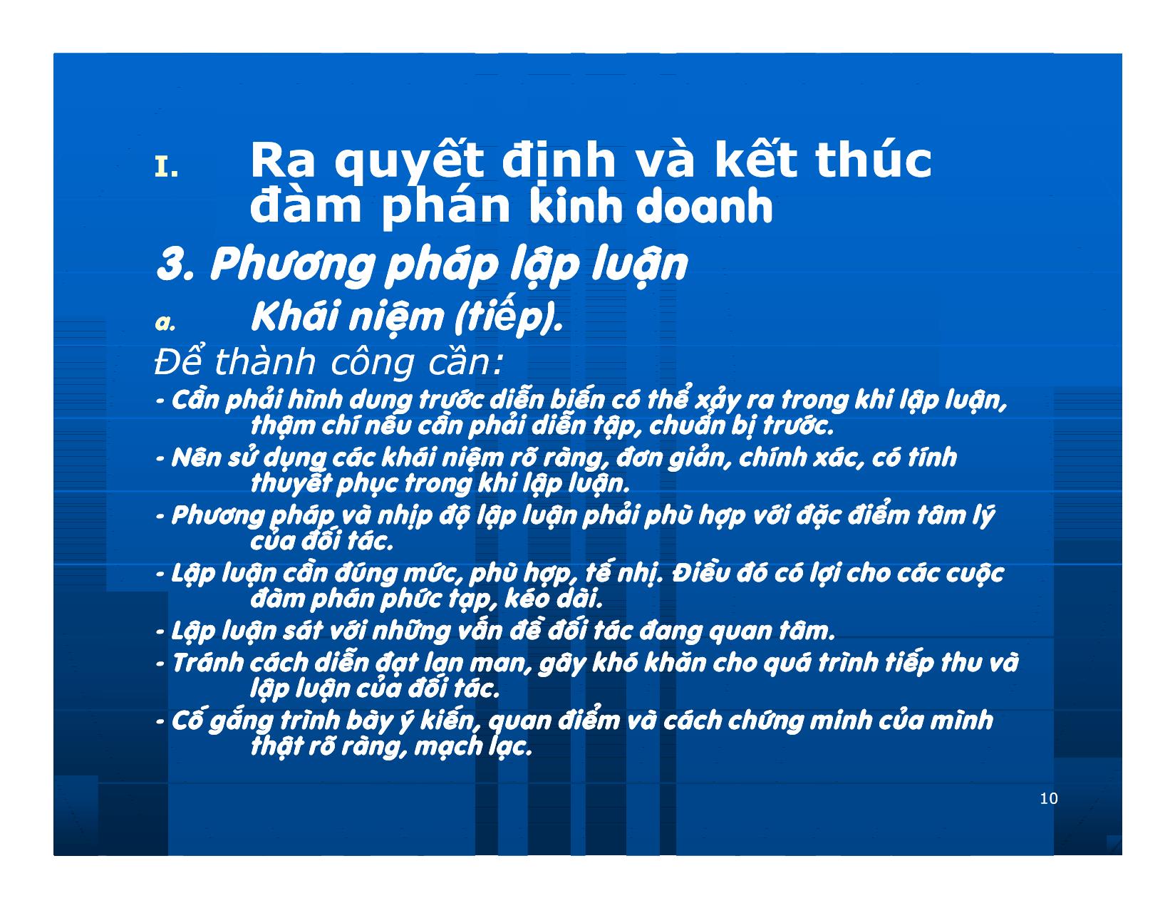 Bài giảng Giao dịch và đàm phán trong kinh doanh - Chương 11: Quá trình ra quyết định trong đàm phán kinh doanh trang 10