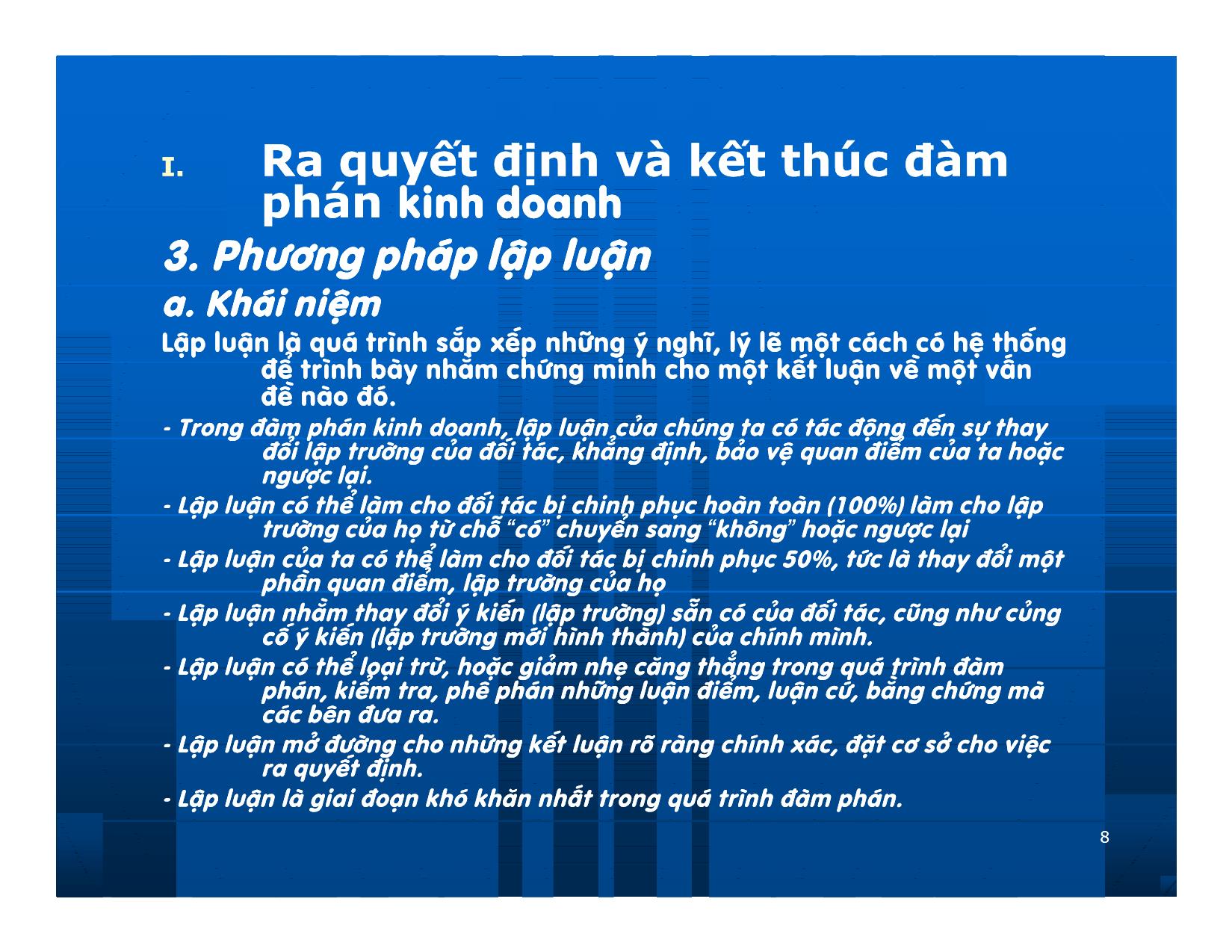 Bài giảng Giao dịch và đàm phán trong kinh doanh - Chương 11: Quá trình ra quyết định trong đàm phán kinh doanh trang 8