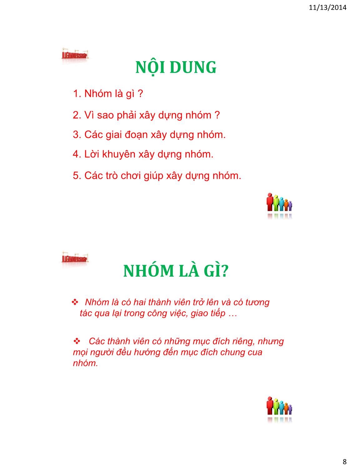 Bài giảng Kỹ năng giao tiếp - Chương 6: Kỹ năng lãnh đạo trang 8