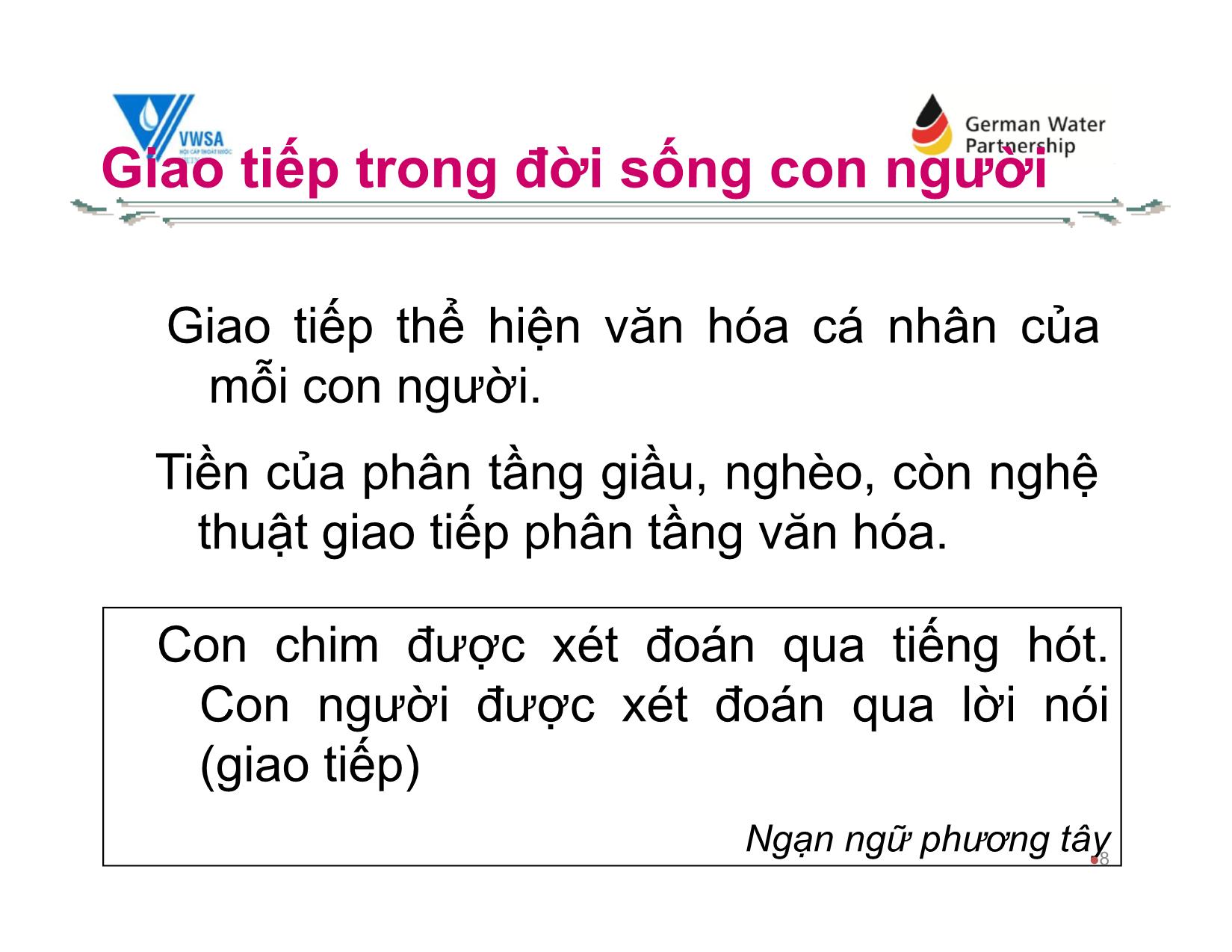 Bài giảng Kỹ năng giao tiếp - Chương 7: Nâng cao nghệ thuật và kỹ năng giao tiếp trang 8