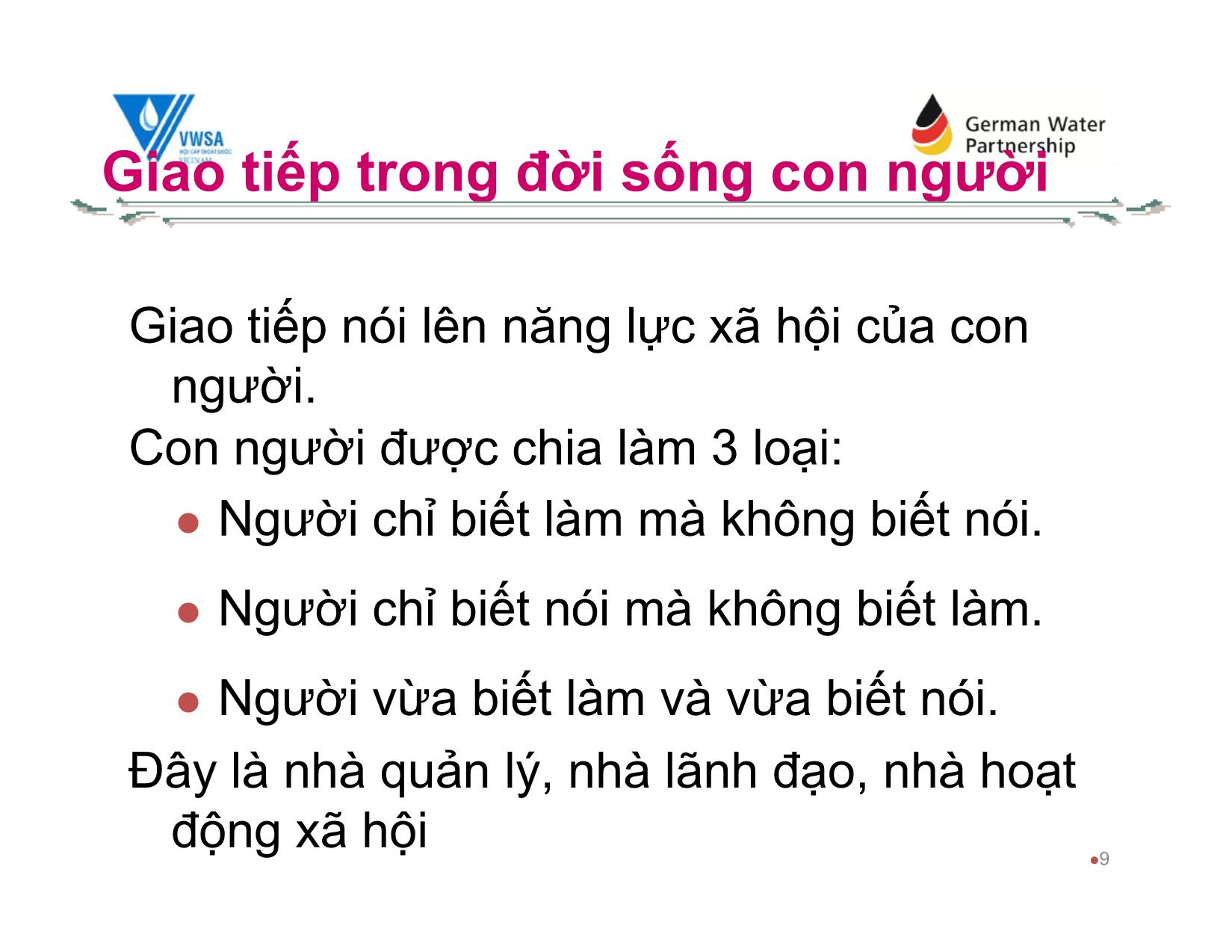 Bài giảng Kỹ năng giao tiếp - Chương 7: Nâng cao nghệ thuật và kỹ năng giao tiếp trang 9