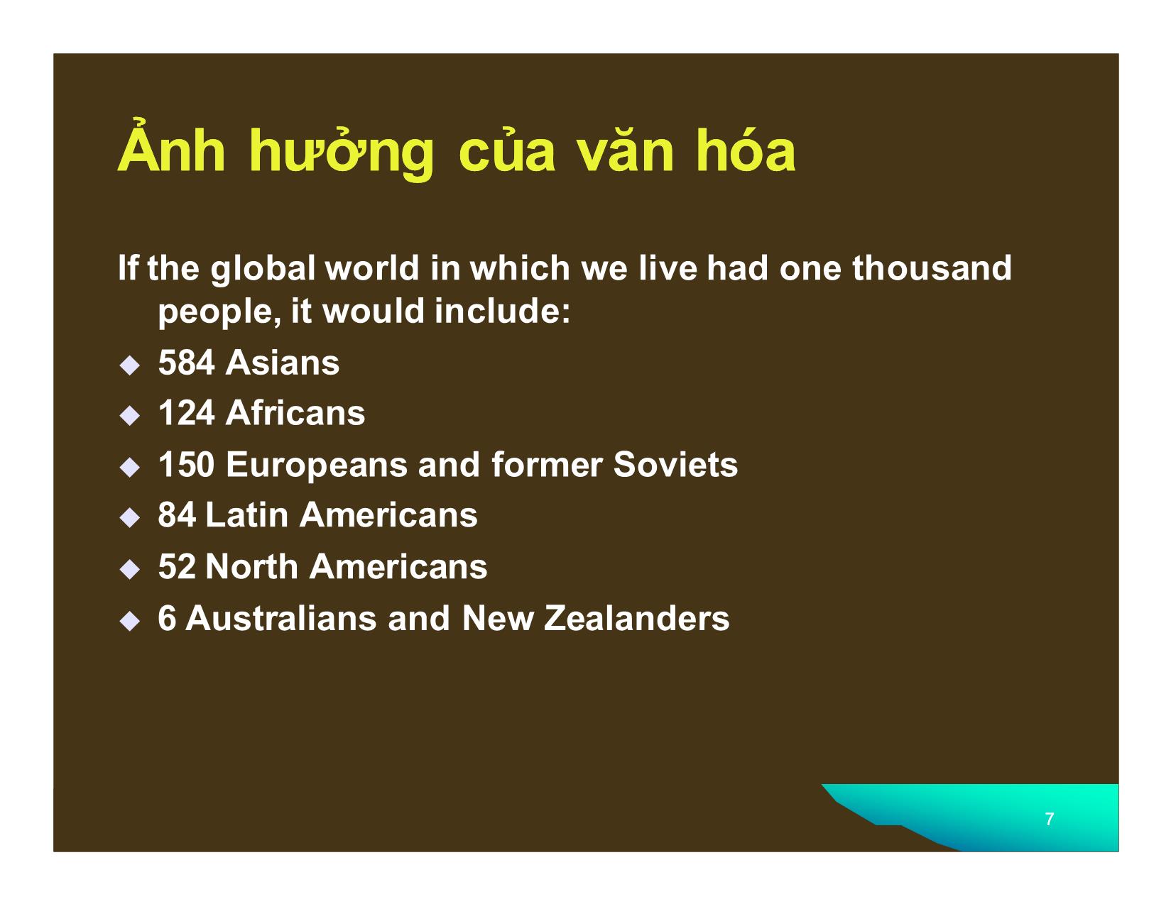 Bài giảng Đàm phán trong kinh doanh quốc tế - Chương 2: Ảnh hưởng của văn hóa dân tộc, văn hóa tổ chức, tính cách cá nhân đến đàm phán trong kinh doanh trang 7