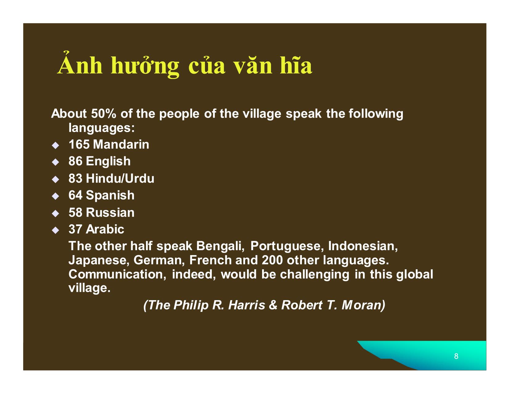 Bài giảng Đàm phán trong kinh doanh quốc tế - Chương 2: Ảnh hưởng của văn hóa dân tộc, văn hóa tổ chức, tính cách cá nhân đến đàm phán trong kinh doanh trang 8