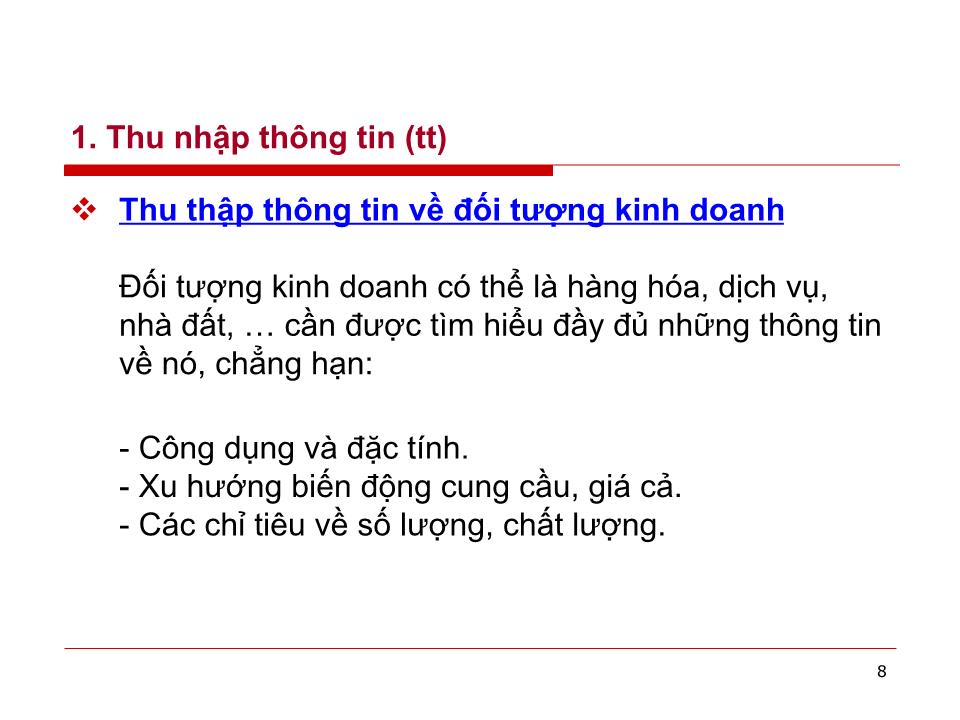 Bài giảng Đàm phán kinh doanh - Chương 2: Tổ chức đàm phán kinh doanh - Huỳnh Minh Triết trang 8