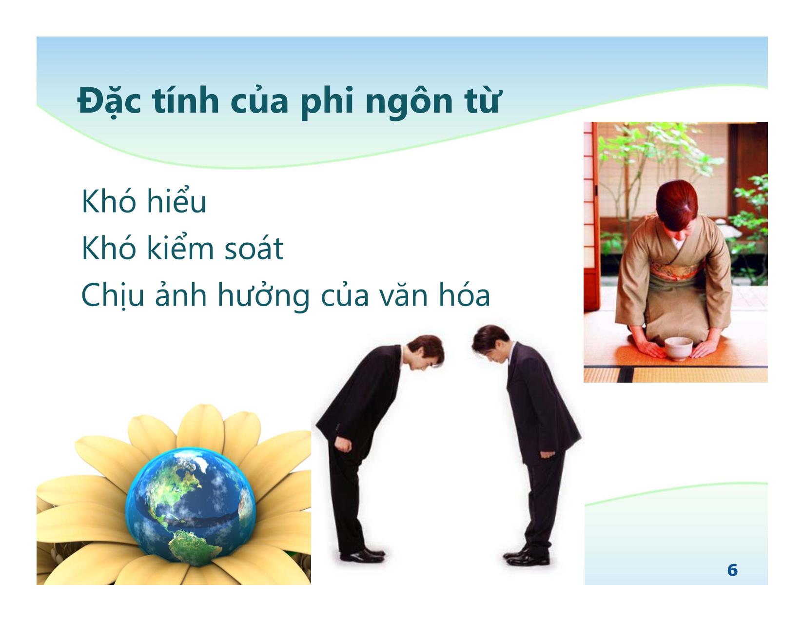 Bài giảng Giao tiếp phi ngôn từ trang 6