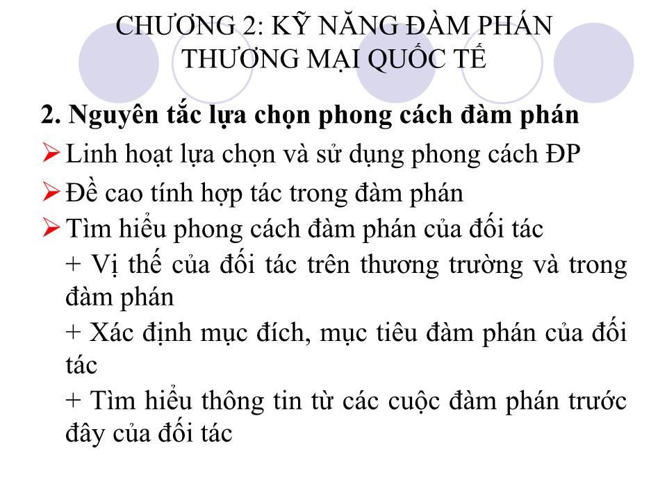 Bài giảng Đàm phán thương mại quốc tế - Chương 1: Lý luận chung về đàm phán thương mại quốc tế - Phan Thị Thu Hiền trang 10