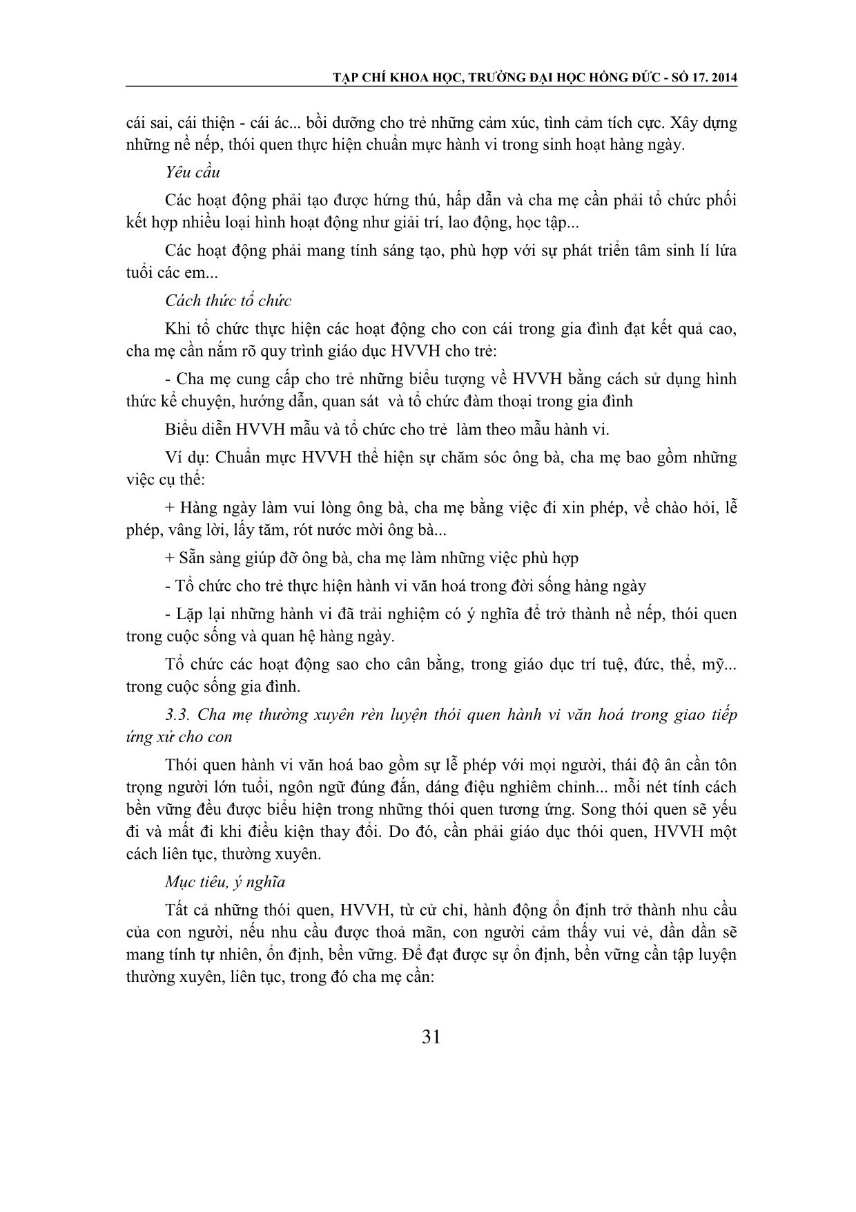 Biện pháp giáo dục hành vi văn hóa trong giao tiếp ứng xử cho trẻ (6-11 tuổi) trong gia đình hiện nay trang 6