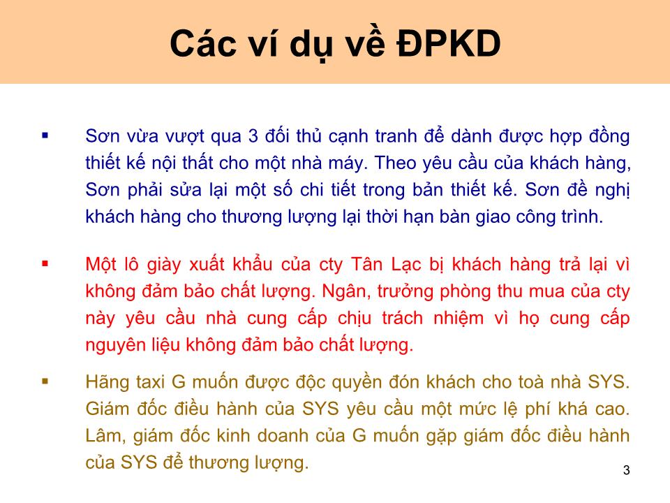 Bài giảng Giao dịch đàm phán - Bài 2: Tổng quan về đàm phán kinh doanh trang 3