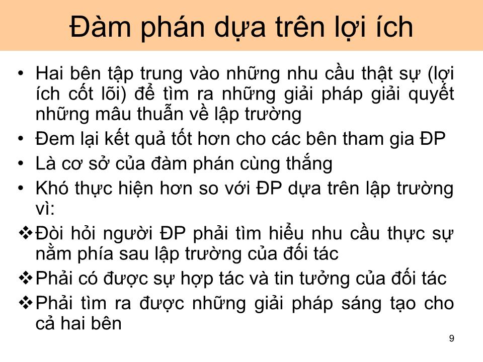 Bài giảng Giao dịch đàm phán - Bài 2: Tổng quan về đàm phán kinh doanh trang 9