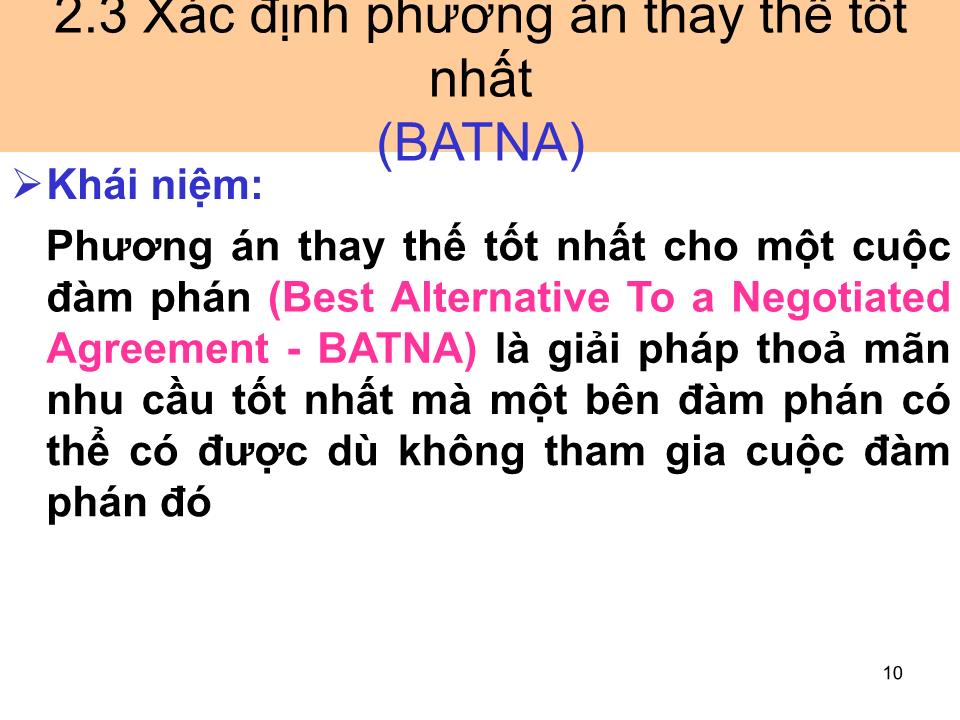 Bài giảng Giao dịch đàm phán - Bài 3: Chuẩn bị đàm phán trang 10