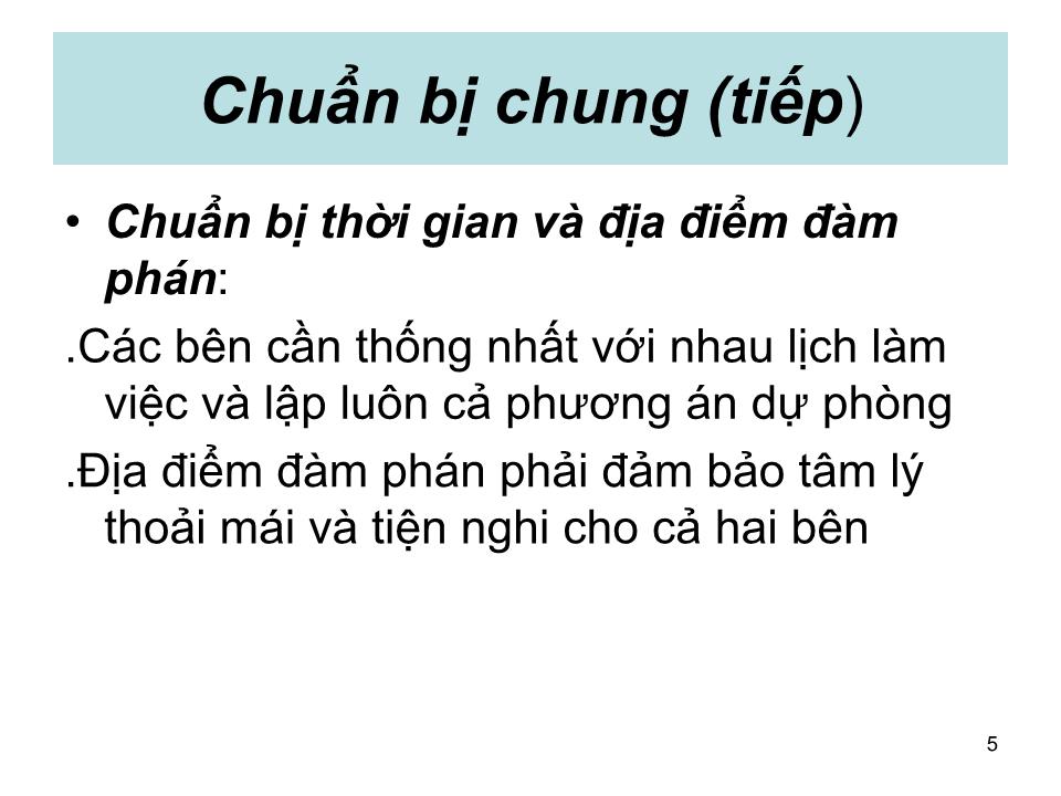 Bài giảng Giao dịch đàm phán - Bài 3: Chuẩn bị đàm phán trang 5