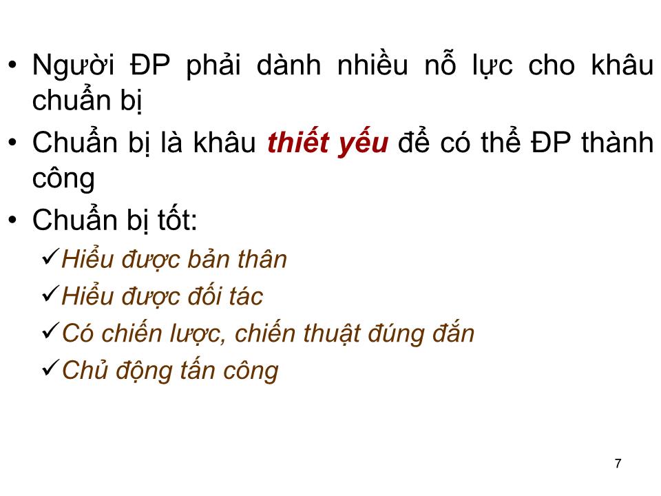 Bài giảng Giao dịch đàm phán - Bài 3: Chuẩn bị đàm phán trang 7