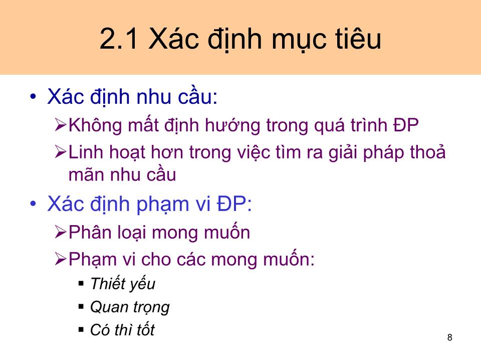 Bài giảng Giao dịch đàm phán - Bài 3: Chuẩn bị đàm phán trang 8