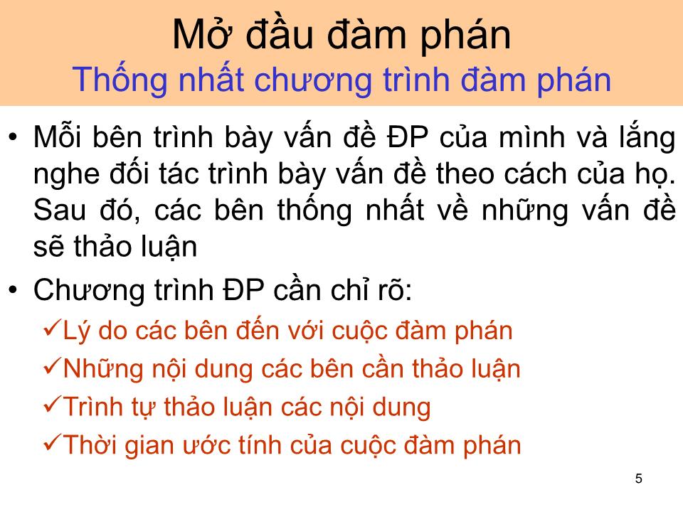 Bài giảng Giao dịch đàm phán - Bài 4: Tiến hành đàm phán trang 5