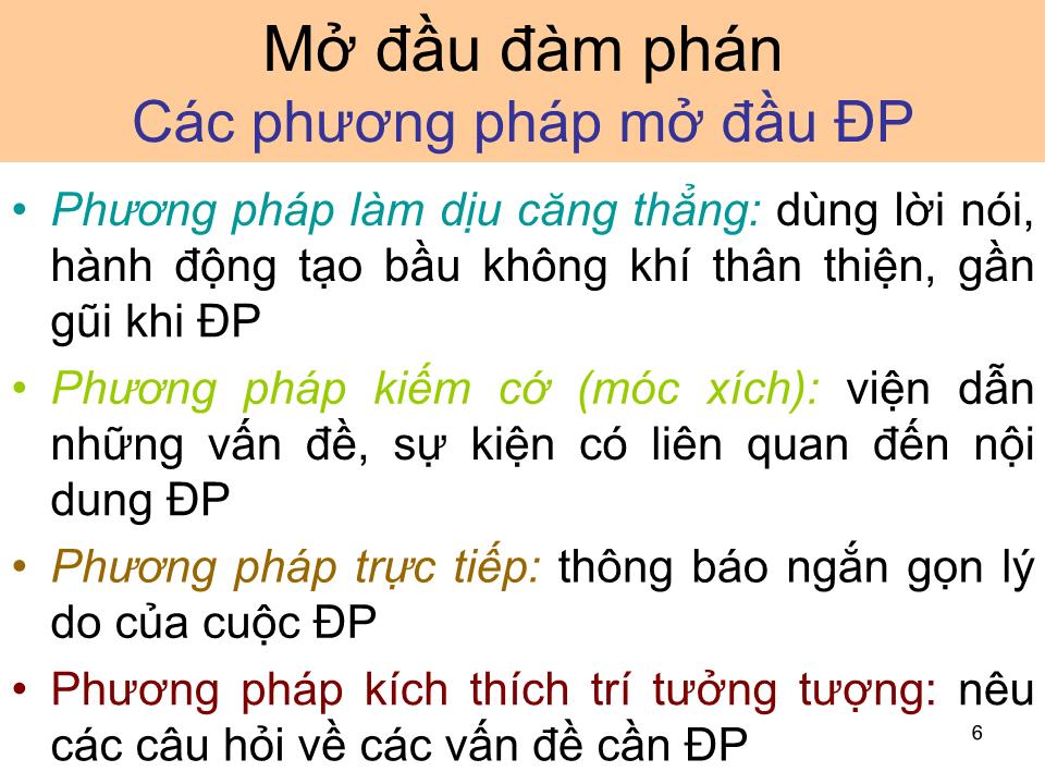 Bài giảng Giao dịch đàm phán - Bài 4: Tiến hành đàm phán trang 6