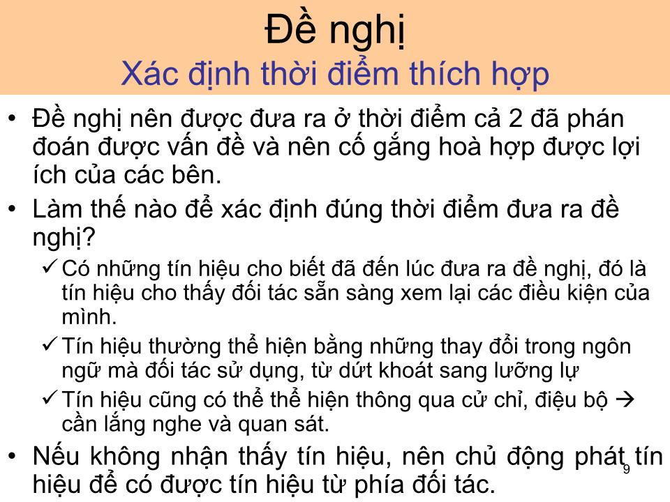 Bài giảng Giao dịch đàm phán - Bài 4: Tiến hành đàm phán trang 9