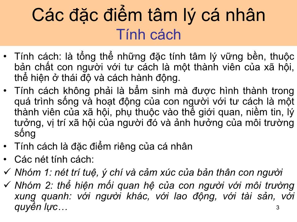 Bài giảng Giao dịch đàm phán - Bài 5: Tâm lý và văn hoá trong đàm phán trang 3