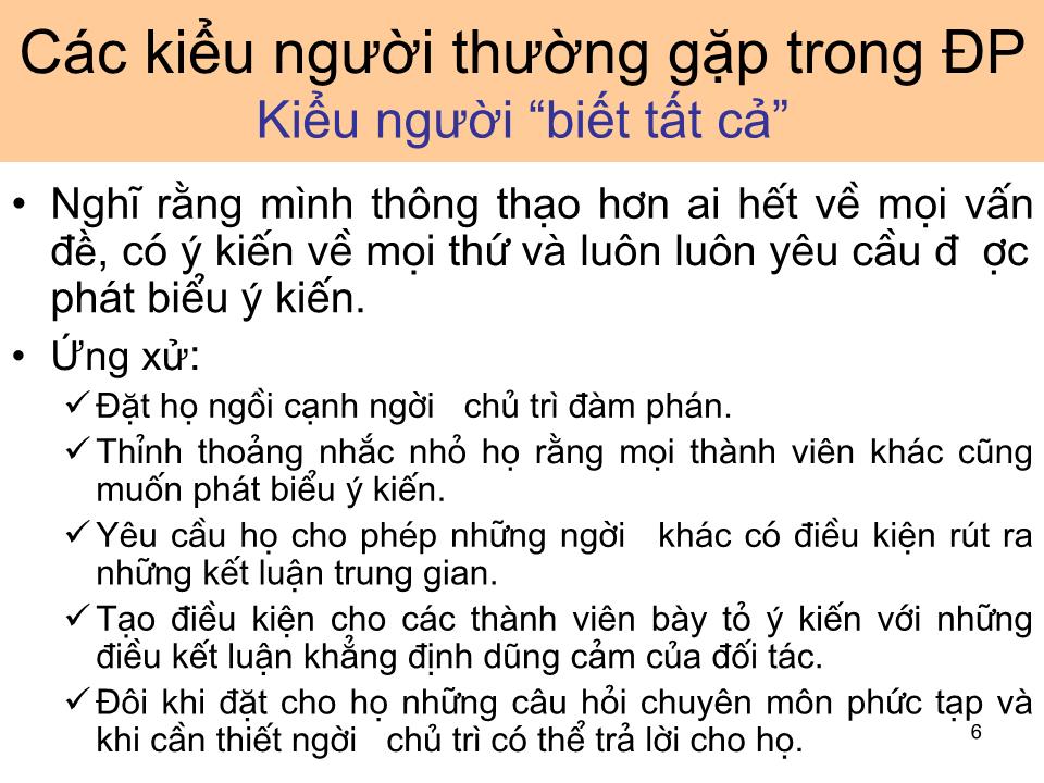 Bài giảng Giao dịch đàm phán - Bài 5: Tâm lý và văn hoá trong đàm phán trang 6