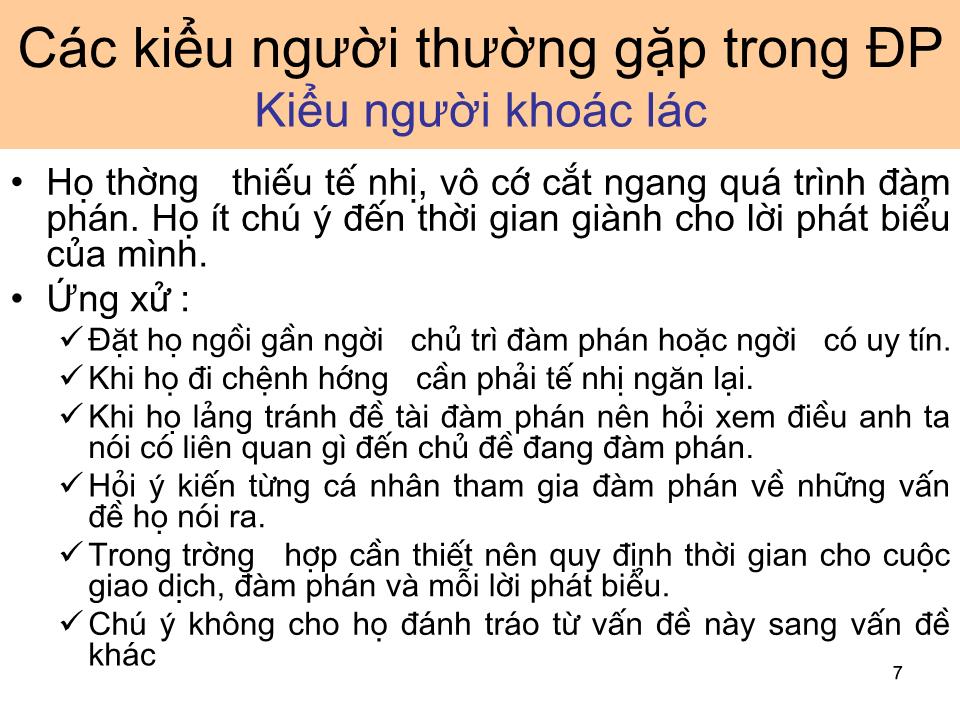 Bài giảng Giao dịch đàm phán - Bài 5: Tâm lý và văn hoá trong đàm phán trang 7