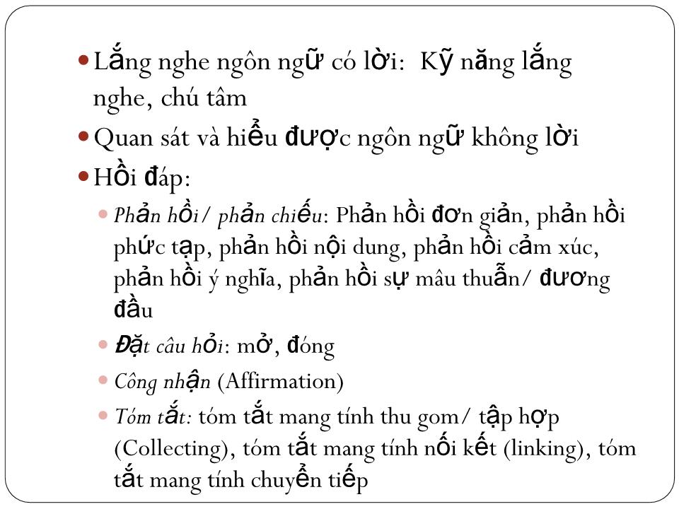 Bài giảng Khái quát các kỹ năng tham vấn trang 3