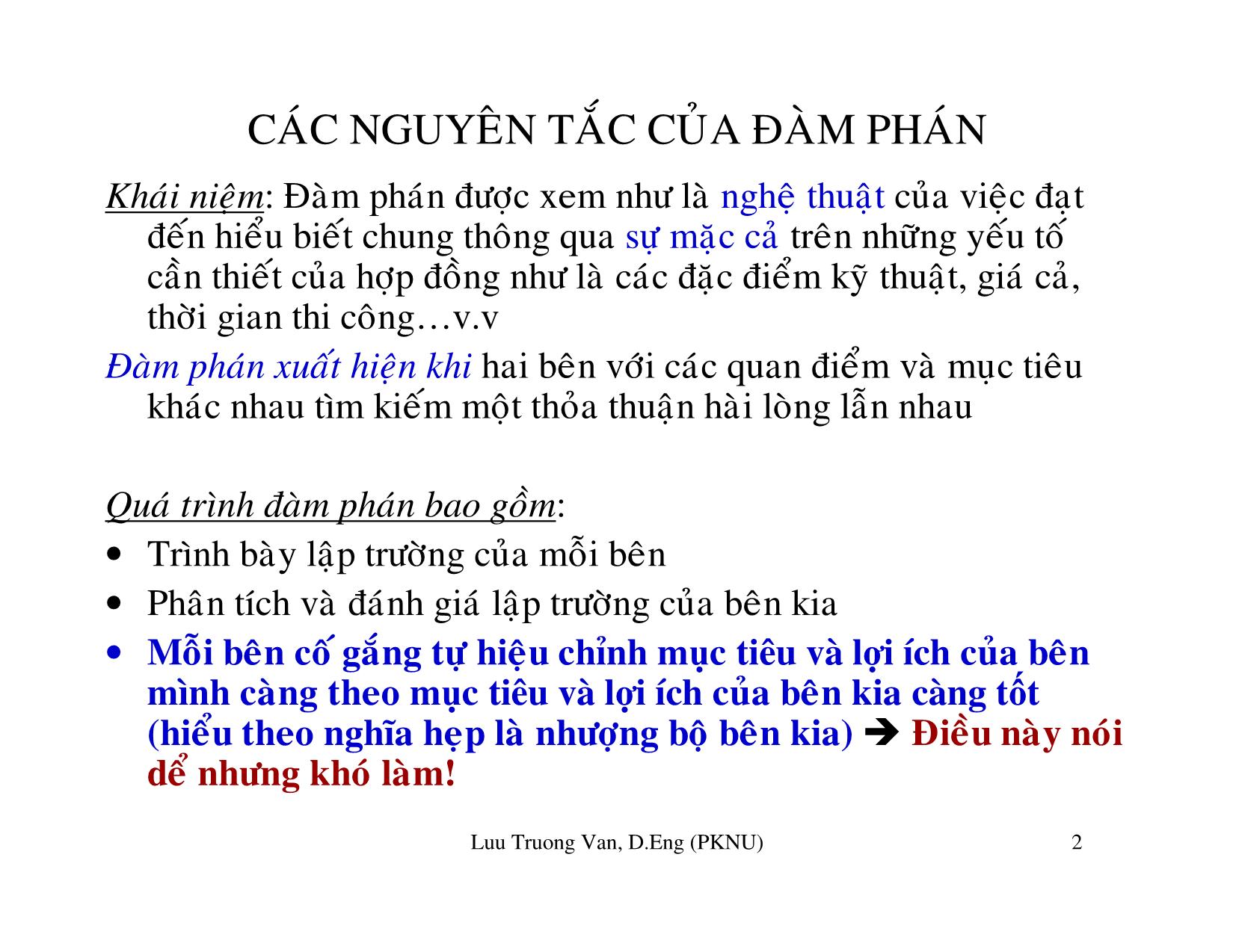 Bài giảng Khái niệm đàm phán trong quản lý dự án trang 2