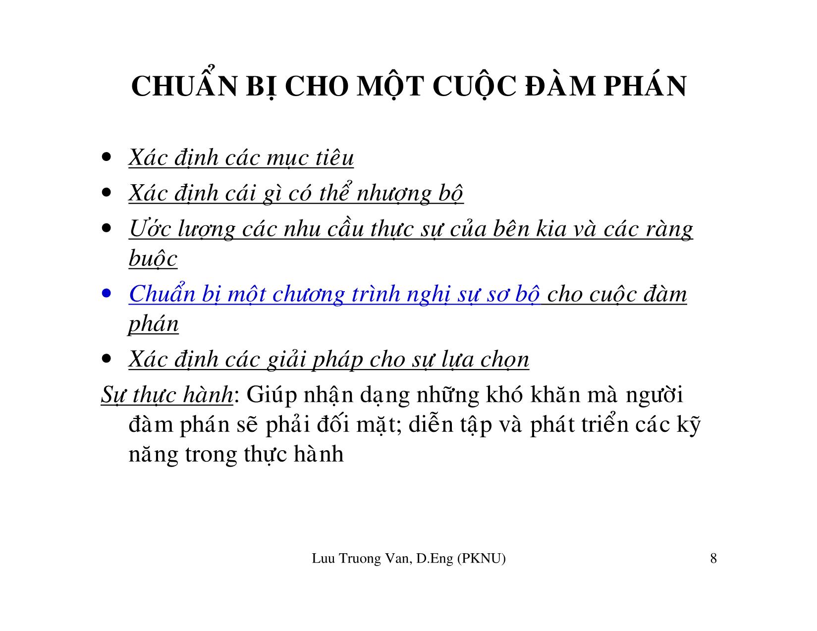 Bài giảng Khái niệm đàm phán trong quản lý dự án trang 8