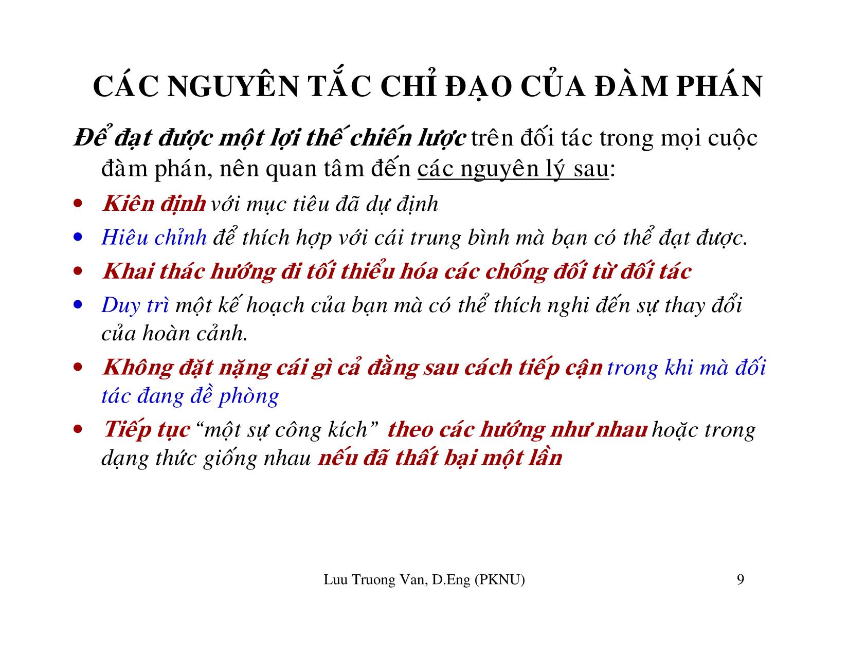 Bài giảng Khái niệm đàm phán trong quản lý dự án trang 9