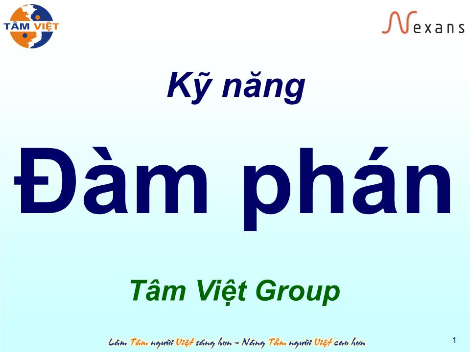 Bài giảng Kỹ năng đàm phán (Mới) trang 1